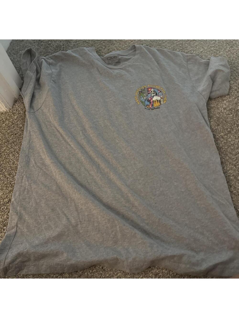 Disney Men's Grey and Blue Tshirt